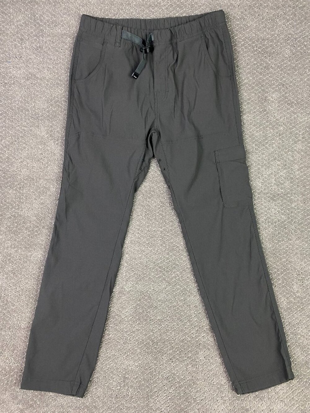 Prana Stretch Zion Stretch E-Waist Pants II Mens Gray Hiking Outdoor Belt Cargo